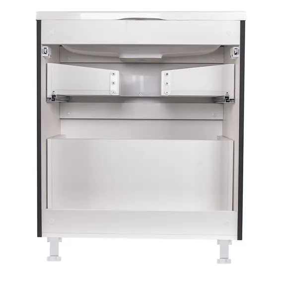 ТУМБА НАПОЛЬНАЯ STYLE LINE "БЕРГАМО МИНИ 70" (2 ЯЩ.) ЛЮКС АНТИСКРЕЙТЧ ЧЕРНЫЙ, PLUS