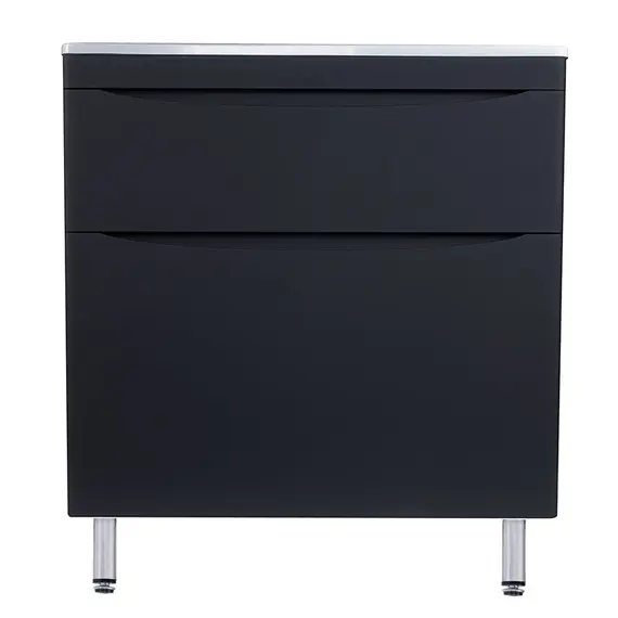 ТУМБА НАПОЛЬНАЯ STYLE LINE "БЕРГАМО МИНИ 80" (2 ЯЩ.) ЛЮКС АНТИСКРЕЙТЧ ЧЕРНЫЙ, PLUS
