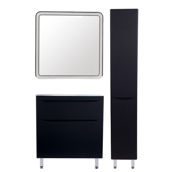 ТУМБА НАПОЛЬНАЯ STYLE LINE "БЕРГАМО МИНИ 80" (2 ЯЩ.) ЛЮКС АНТИСКРЕЙТЧ ЧЕРНЫЙ, PLUS