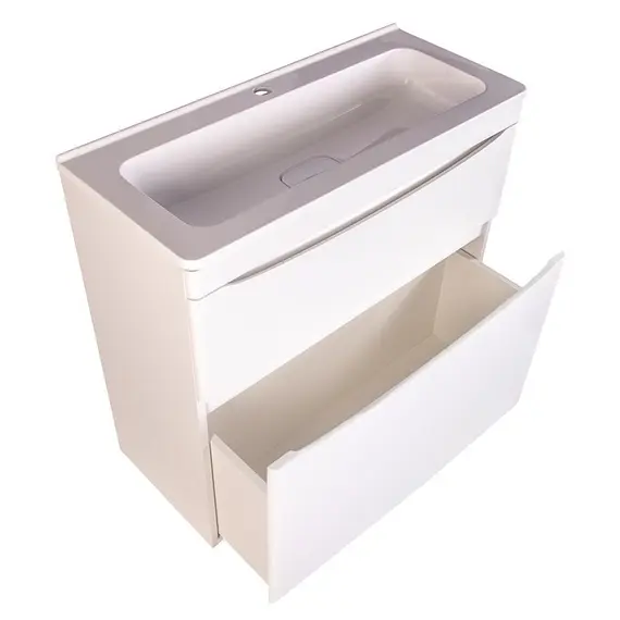 ТУМБА НАПОЛЬНАЯ STYLE LINE "БЕРГАМО МИНИ 90" (2 ЯЩ.) ЛЮКС АНТИСКРЕЙТЧ БЕЛЫЙ, PLUS