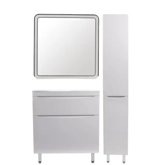 ТУМБА НАПОЛЬНАЯ STYLE LINE "БЕРГАМО МИНИ 90" (2 ЯЩ.) ЛЮКС АНТИСКРЕЙТЧ БЕЛЫЙ, PLUS