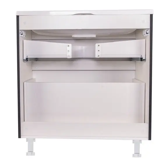 ТУМБА НАПОЛЬНАЯ STYLE LINE "БЕРГАМО МИНИ 90" (2 ЯЩ.) ЛЮКС АНТИСКРЕЙТЧ ЧЕРНЫЙ, PLUS