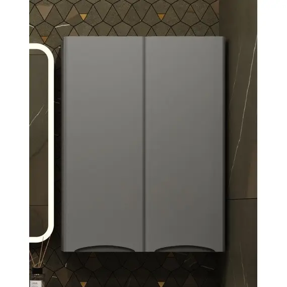 ПОДВЕСНОЙ ШКАФ STYLE LINE "БЕРГАМО МИНИ 600" ЛЮКС АНТИСКРЕЙТЧ СЕРЫЙ, PLUS