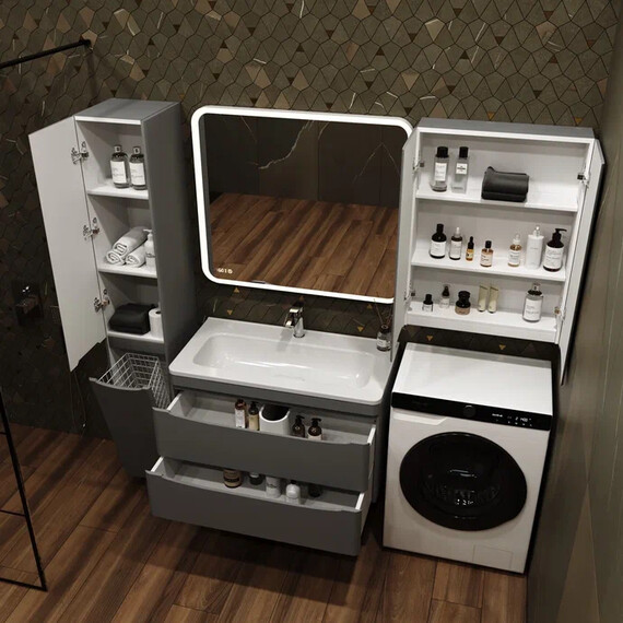 ПОДВЕСНОЙ ШКАФ STYLE LINE "БЕРГАМО МИНИ 600" ЛЮКС АНТИСКРЕЙТЧ СЕРЫЙ, PLUS