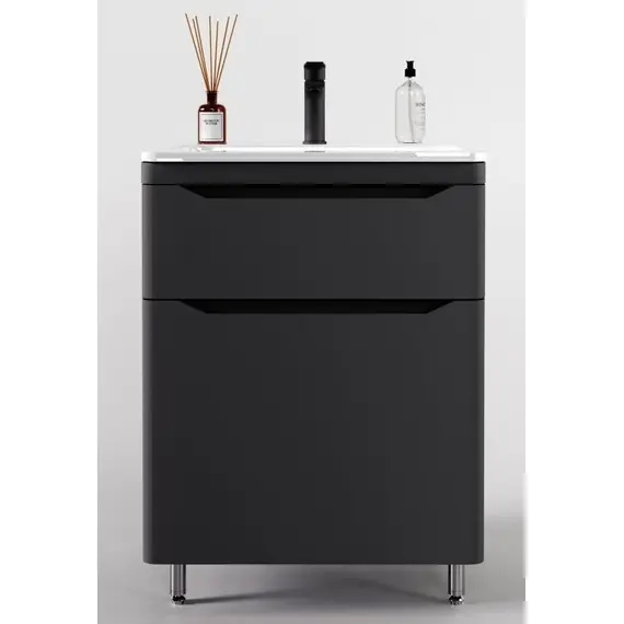 ТУМБА НАПОЛЬНАЯ STYLE LINE "МАРЕЛЛА 70", 2 ЯЩИКА, ЛЮКС АНТИСКРЕЙТЧ СЕРЫЙ, PLUS