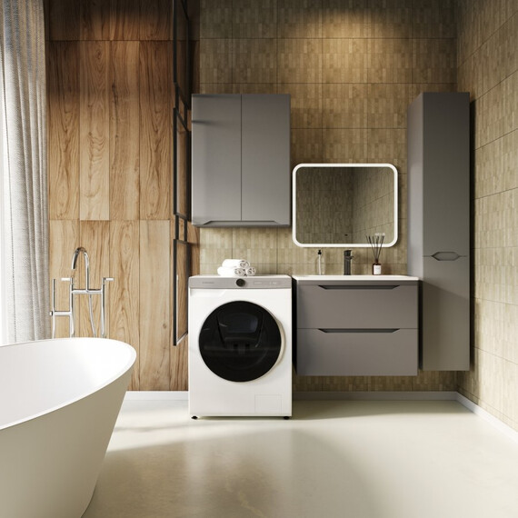 ТУМБА ПОДВЕСНАЯ STYLE LINE "МАРЕЛЛА 70", 2 ЯЩИКА, ЛЮКС АНТИСКРЕЙТЧ СЕРЫЙ, PLUS