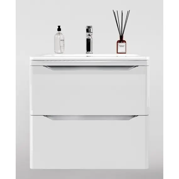 ТУМБА ПОДВЕСНАЯ STYLE LINE "МАРЕЛЛА 70", 2 ЯЩИКА, ЛЮКС АНТИСКРЕЙТЧ БЕЛЫЙ ГЛЯНЕЦ, PLUS