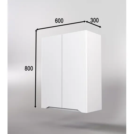 ПОДВЕСНОЙ ШКАФ STYLE LINE "МАРЕЛЛА МИНИ 600" ЛЮКС АНТИСКРЕЙТЧ БЕЛЫЙ МАТОВЫЙ, PLUS