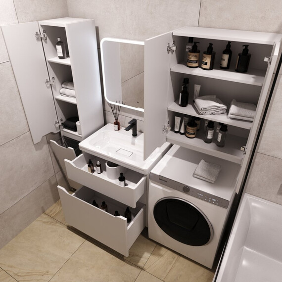 ПОДВЕСНОЙ ШКАФ STYLE LINE "МАРЕЛЛА МИНИ 600" ЛЮКС АНТИСКРЕЙТЧ БЕЛЫЙ МАТОВЫЙ, PLUS