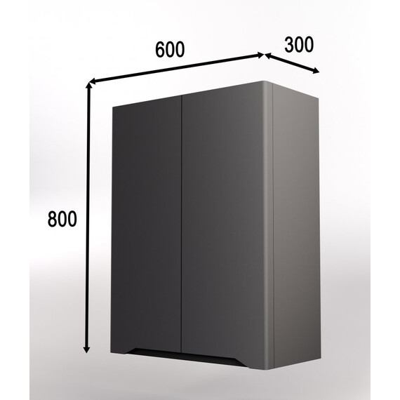 ПОДВЕСНОЙ ШКАФ STYLE LINE "МАРЕЛЛА МИНИ 600" ЛЮКС АНТИСКРЕЙТЧ СЕРЫЙ, PLUS