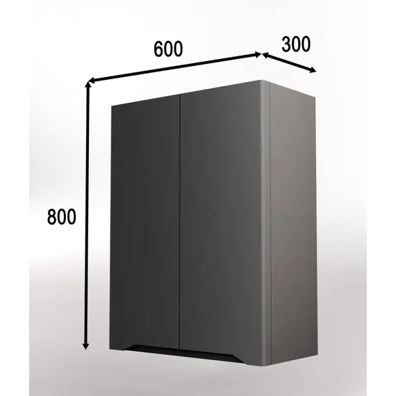 ПОДВЕСНОЙ ШКАФ STYLE LINE "МАРЕЛЛА МИНИ 600" ЛЮКС АНТИСКРЕЙТЧ СЕРЫЙ, PLUS