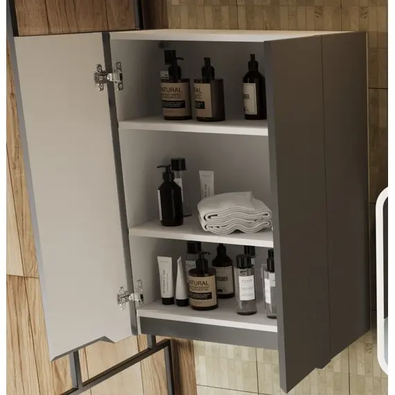 ПОДВЕСНОЙ ШКАФ STYLE LINE "МАРЕЛЛА МИНИ 600" ЛЮКС АНТИСКРЕЙТЧ СЕРЫЙ, PLUS