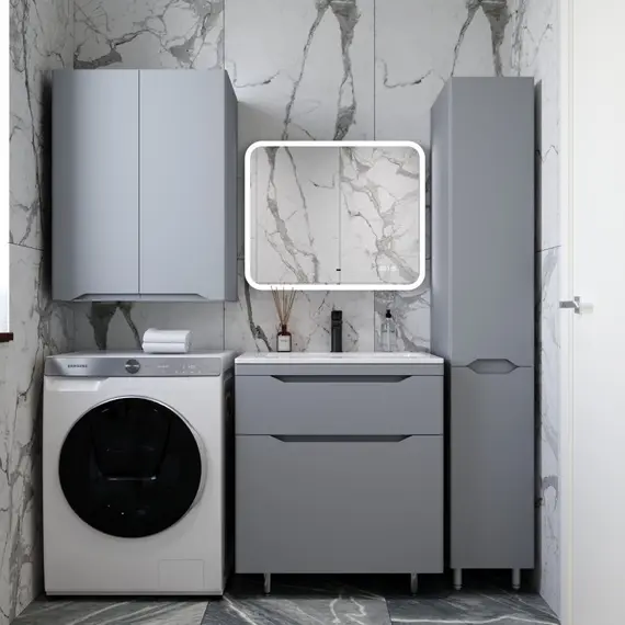 ПОДВЕСНОЙ ШКАФ STYLE LINE "МАРЕЛЛА МИНИ 600" ЛЮКС АНТИСКРЕЙТЧ СЕРЫЙ, PLUS