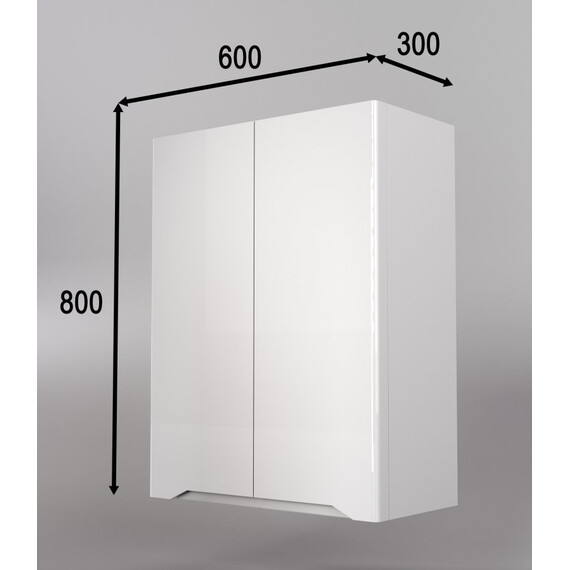 ПОДВЕСНОЙ ШКАФ STYLE LINE "МАРЕЛЛА МИНИ 600" ЛЮКС АНТИСКРЕЙТЧ БЕЛЫЙ ГЛЯНЕЦ, PLUS