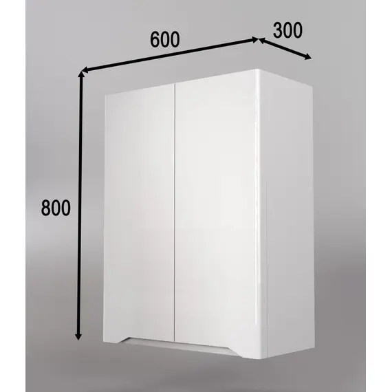 ПОДВЕСНОЙ ШКАФ STYLE LINE "МАРЕЛЛА МИНИ 600" ЛЮКС АНТИСКРЕЙТЧ БЕЛЫЙ ГЛЯНЕЦ, PLUS