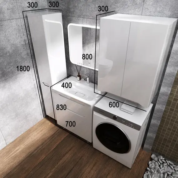 ПОДВЕСНОЙ ШКАФ STYLE LINE "МАРЕЛЛА МИНИ 600" ЛЮКС АНТИСКРЕЙТЧ БЕЛЫЙ ГЛЯНЕЦ, PLUS