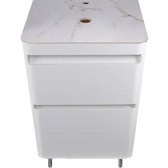 СТОЛЕШНИЦА КЕРАМОГРАНИТ ПОД ТУМБУ STYLE LINE "АТЛАНТИКА 60" ID01, ЦВЕТ БЕЛЫЙ ГЛЯНЦЕВЫЙ МРАМОР