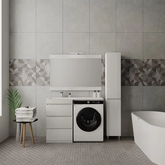 ТУМБА НАПОЛЬНАЯ STYLE LINE "ДАЛЛАС 110", 3 ЯЩИКА, ЛЮКС БЕЛАЯ, PLUS