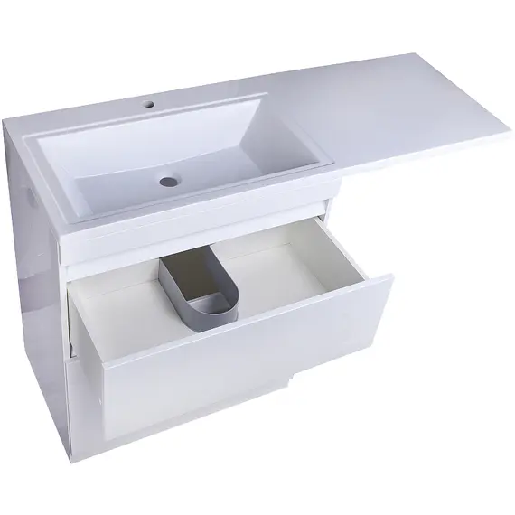 ТУМБА НАПОЛЬНАЯ STYLE LINE "ДАЛЛАС 140", 2 ЯЩИКА, ЛЮКС БЕЛАЯ, PLUS, ЭМАЛЬ