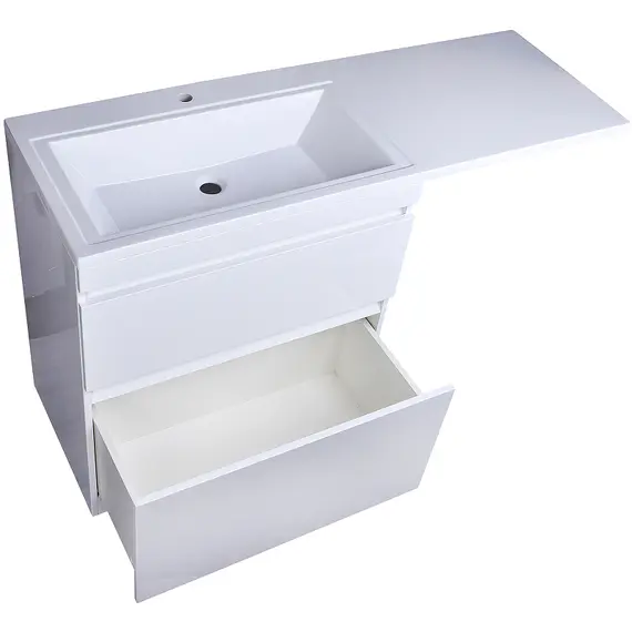 ТУМБА НАПОЛЬНАЯ STYLE LINE "ДАЛЛАС 140", 2 ЯЩИКА, ЛЮКС БЕЛАЯ, PLUS, ЭМАЛЬ