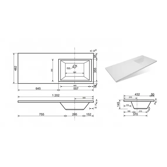 ТУМБА НАПОЛЬНАЯ STYLE LINE "ДАЛЛАС 120", 2 ЯЩИКА, ЛЮКС БЕЛАЯ, PLUS