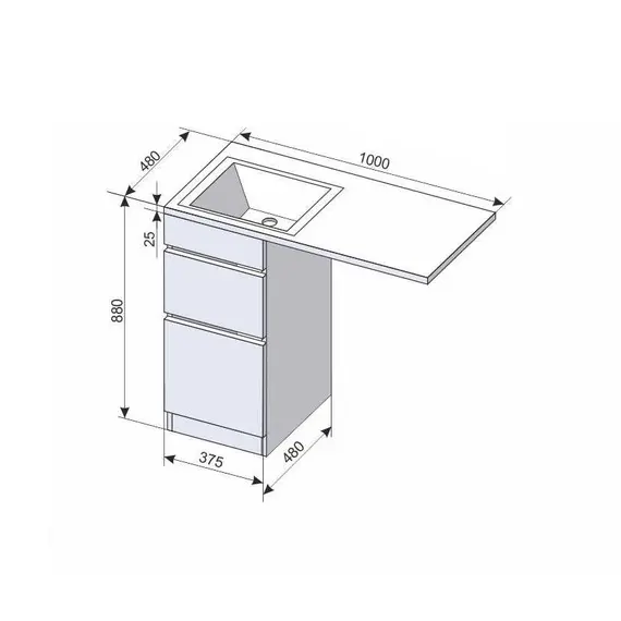 ТУМБА НАПОЛЬНАЯ STYLE LINE "ДАЛЛАС 100", 2 ЯЩИКА, ЛЮКС БЕЛАЯ, PLUS