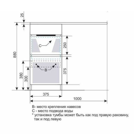 ТУМБА НАПОЛЬНАЯ STYLE LINE "ДАЛЛАС 100", 2 ЯЩИКА, ЛЮКС БЕЛАЯ, PLUS