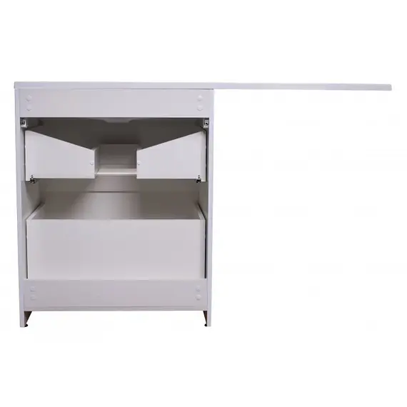 ТУМБА НАПОЛЬНАЯ STYLE LINE "ДАЛЛАС 130", 2 ЯЩИКА, ЛЮКС БЕЛАЯ, PLUS