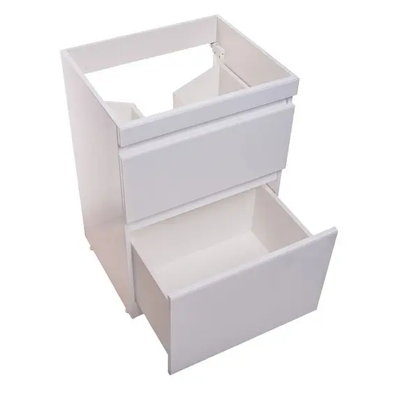 ТУМБА НАПОЛЬНАЯ STYLE LINE "ДАЙМОНД 120", 2 ЯЩИКА, ЛЮКС БЕЛАЯ, PLUS, GLASS