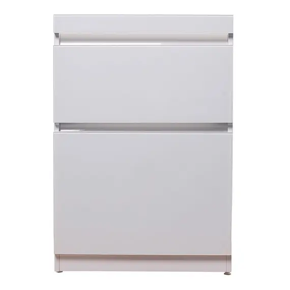 ТУМБА НАПОЛЬНАЯ STYLE LINE "ДАЙМОНД 120", 2 ЯЩИКА, ЛЮКС БЕЛАЯ, PLUS, GLASS