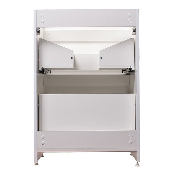 ТУМБА НАПОЛЬНАЯ STYLE LINE "ДАЙМОНД 120", 2 ЯЩИКА, ЛЮКС БЕЛАЯ, PLUS, GLASS