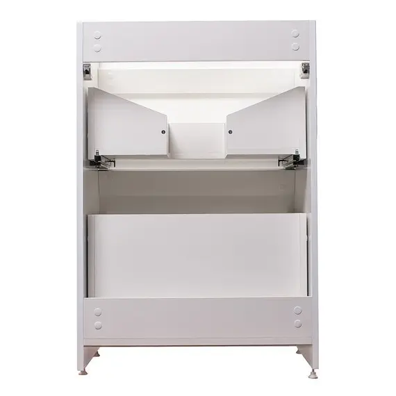 ТУМБА НАПОЛЬНАЯ STYLE LINE "ДАЙМОНД 120", 2 ЯЩИКА, ЛЮКС БЕЛАЯ, PLUS, GLASS