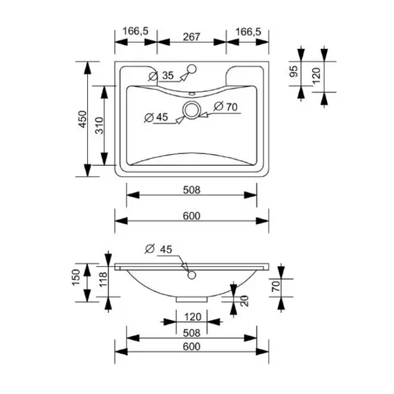 ТУМБА ПОДВЕСНАЯ STYLE LINE "АТЛАНТИКА 60", ЛЮКС ЯСЕНЬ ПЕРЛАМУТР, PLUS