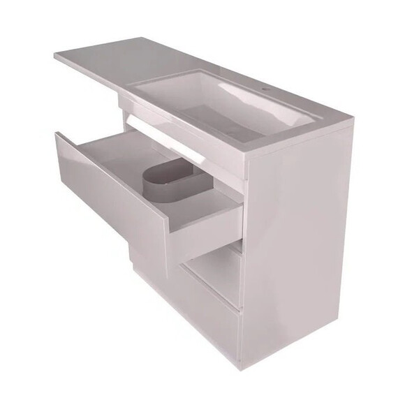 ТУМБА НАПОЛЬНАЯ STYLE LINE "ДАЛЛАС 140", 3 ЯЩИКА, ЛЮКС БЕЛАЯ