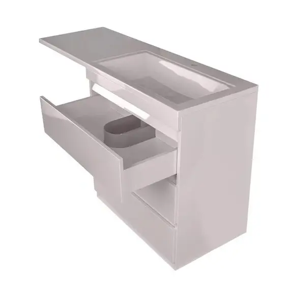 ТУМБА НАПОЛЬНАЯ STYLE LINE "ДАЛЛАС 140", 3 ЯЩИКА, ЛЮКС БЕЛАЯ