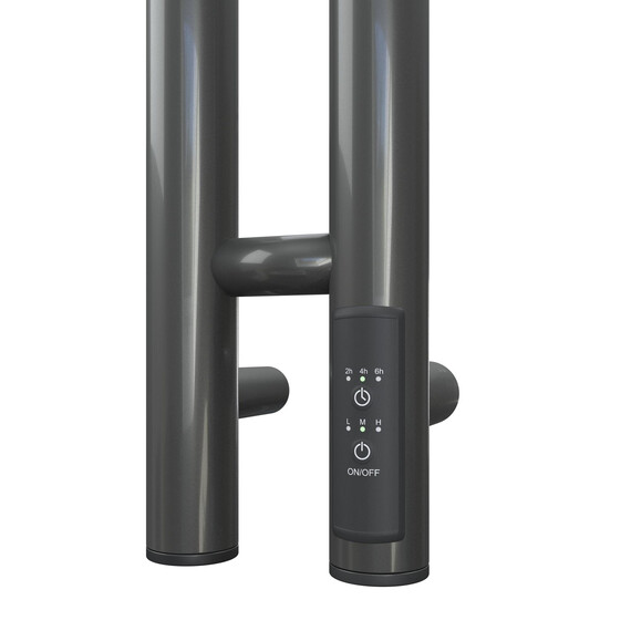 ПОЛОТЕНЦЕСУШИТЕЛЬ ЭЛЕКТРИЧЕСКИЙ POINT ДЕМЕТРА PN12812GB П3 80X1200 ДИММЕР СПРАВА, ГРАФИТ БЛЕСК