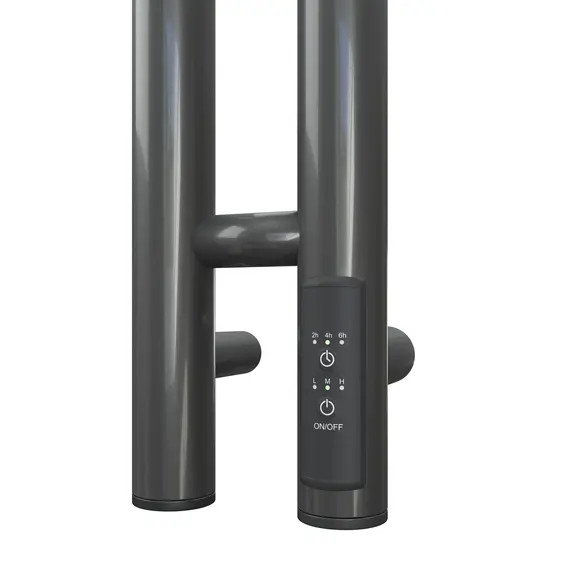 ПОЛОТЕНЦЕСУШИТЕЛЬ ЭЛЕКТРИЧЕСКИЙ POINT ДЕМЕТРА PN12812GB П3 80X1200 ДИММЕР СПРАВА, ГРАФИТ БЛЕСК