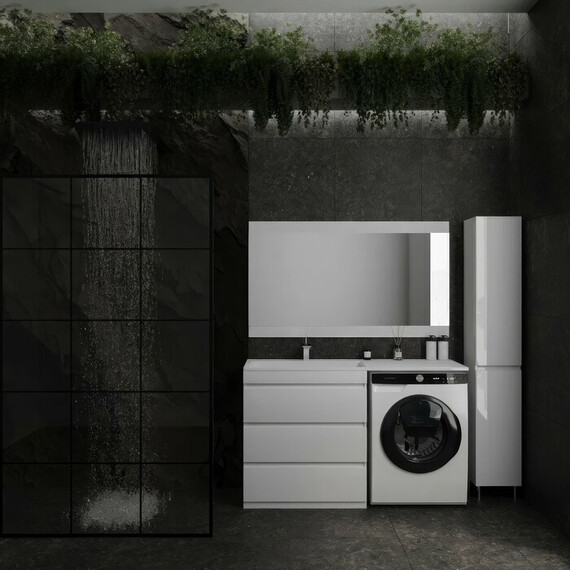 ТУМБА НАПОЛЬНАЯ STYLE LINE "ДАЛЛАС 140", 3 ЯЩИКА, ЛЮКС БЕЛАЯ