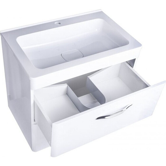 ТУМБА НАПОЛЬНАЯ STYLE LINE "КАРЕ 60", 2 ЯЩИКА, ЛЮКС БЕЛАЯ, PLUS