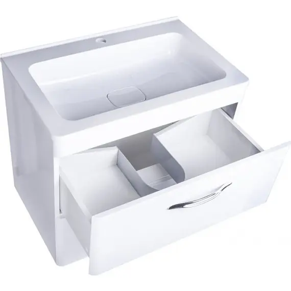 ТУМБА НАПОЛЬНАЯ STYLE LINE "КАРЕ 60", 2 ЯЩИКА, ЛЮКС БЕЛАЯ, PLUS