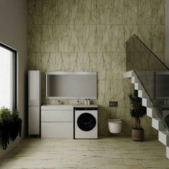 ТУМБА НАПОЛЬНАЯ STYLE LINE "ДАЛЛАС 150", 2 ЯЩИКА, ЛЮКС БЕЛАЯ, PLUS