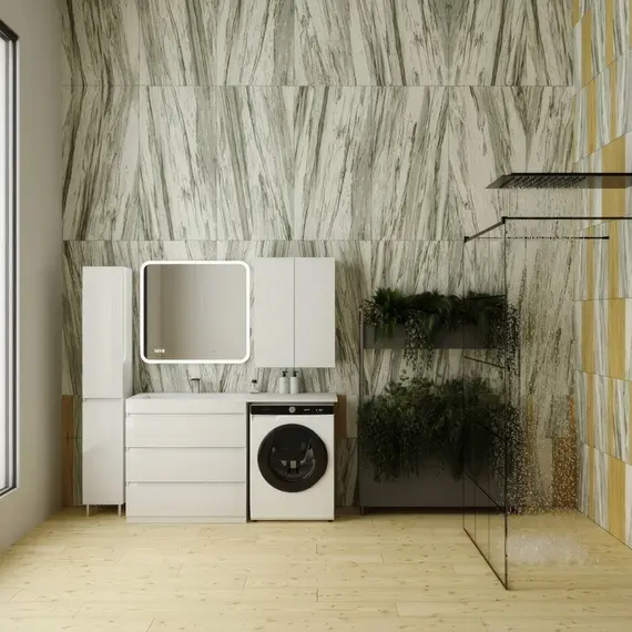 ТУМБА НАПОЛЬНАЯ STYLE LINE "ДАЛЛАС 150", 3 ЯЩИКА, ЛЮКС БЕЛАЯ, PLUS