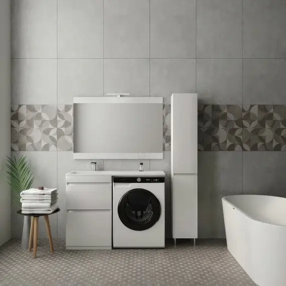 ТУМБА НАПОЛЬНАЯ STYLE LINE "ДАЛЛАС 115", 2 ЯЩИКА, ЛЮКС БЕЛАЯ, PLUS