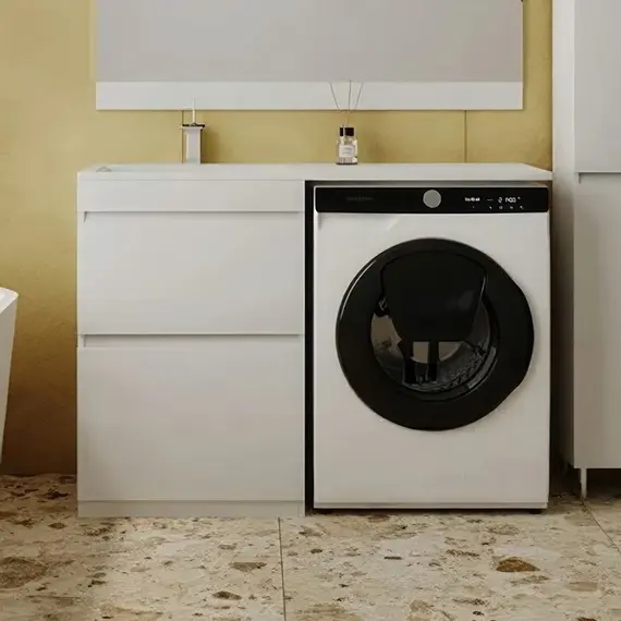 ТУМБА НАПОЛЬНАЯ STYLE LINE "ДАЛЛАС 120", 2 ЯЩИКА, ЛЮКС БЕЛАЯ, PLUS