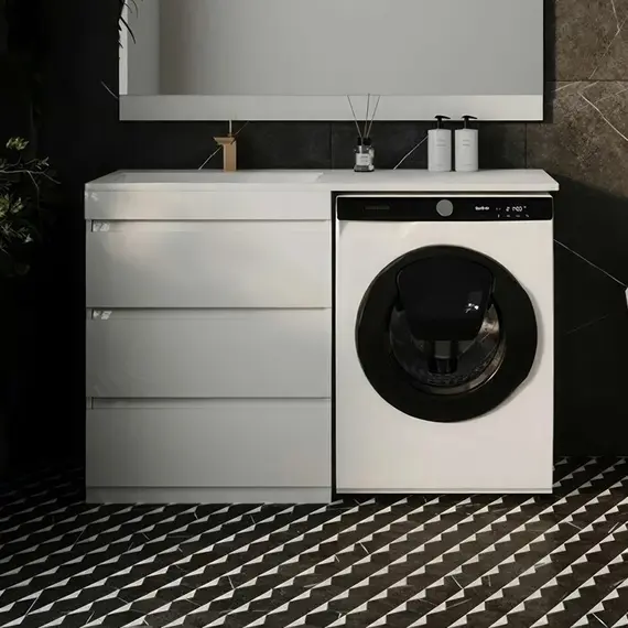 ТУМБА НАПОЛЬНАЯ STYLE LINE "ДАЛЛАС 130", 3 ЯЩИКА, ЛЮКС БЕЛАЯ, PLUS