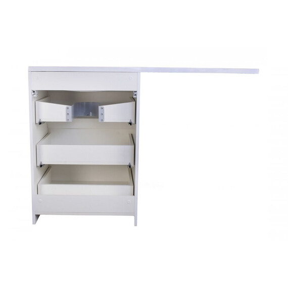 ТУМБА НАПОЛЬНАЯ STYLE LINE "ДАЛЛАС 130", 3 ЯЩИКА, ЛЮКС БЕЛАЯ, PLUS