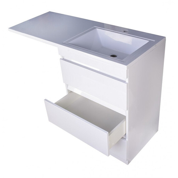 ТУМБА НАПОЛЬНАЯ STYLE LINE "ДАЛЛАС 130", 3 ЯЩИКА, ЛЮКС БЕЛАЯ, PLUS