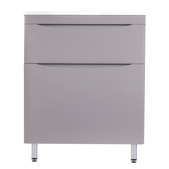 ТУМБА НАПОЛЬНАЯ STYLE LINE "БЕРГАМО МИНИ 70" (2 ЯЩ.) ЛЮКС АНТИСКРЕЙТЧ СЕРЫЙ, PLUS
