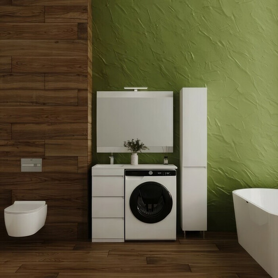 ТУМБА НАПОЛЬНАЯ STYLE LINE "ДАЛЛАС 100", 3 ЯЩИКА, ЛЮКС БЕЛАЯ, PLUS