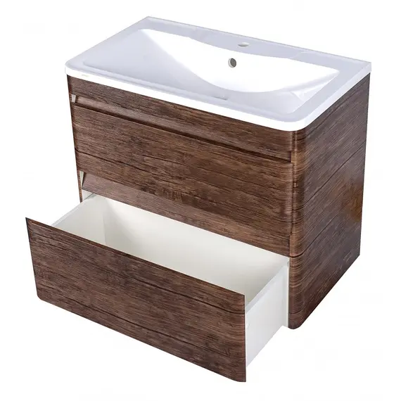 ТУМБА ПОДВЕСНАЯ STYLE LINE "АТЛАНТИКА 80", 2 ЯЩИКА, ЛЮКС СТАРОЕ ДЕРЕВО, PLUS